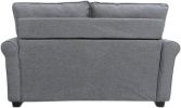 Love seat Sofa Sleeper With Memory Foam Mattress Rolled Arms,Linen Polyester Fabric,Wood and Metal Frame,Plastic Legs Sofa bed Sofa bed, Grey