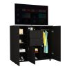 Double Door Cabinet Dresser Quizz, Bedroom, Black