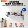 VEVOR 12" x 48" Stainless Steel Shelf, Wall Mounted Floating Shelving with Brackets, 280 lbs Load Capacity Commercial Shelves