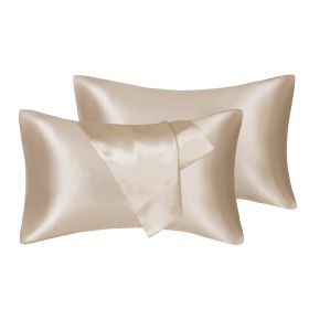 75D Satin Artificial Silk Pillowcase (Option: Champagne-King 20X36in-1Pairs)