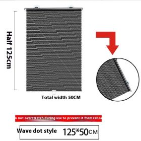 Household Window Sun Protection Punch-free Shading Balcony Shutter (Option: 50x125cm-Black dots)