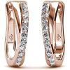 White Gold Plated Hoop Earrings For Women Twisted Silver Hoops Earring Set With Round Cut Cubic Zirconia Simulated Diamond Crystals