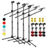 5 Core Tripod Mic Stand Floor Adjustable 31 to 76 Inches Boom Arm Holder Microphone Stands 360 Degree Rotating + Dual Mic - MS DBL