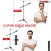 5 Core Tripod Mic Stand Floor Adjustable 31 to 76 Inches Boom Arm Holder Microphone Stands 360 Degree Rotating + Dual Mic - MS DBL