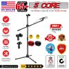 5 Core Tripod Mic Stand Floor Adjustable 31 to 76 Inches Boom Arm Holder Microphone Stands 360 Degree Rotating + Dual Mic - MS DBL