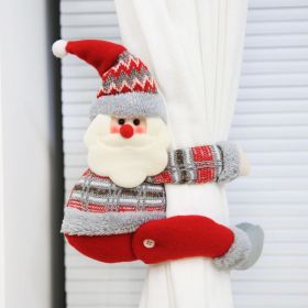 Christmas Creative Curtain Clasp Ring Cartoon Doll Decoration Hotel Restaurant Decoration Doll Clasp Window Pendant (Style: santa claus)