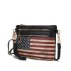 MKF Collection Alisson Vegan Leather Women FLAG Crossbody-Wristlet Bag by Mia K