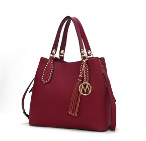 MKF Collection Lana Hobo Shoulder Bag Vegan Leather Women by Mia k (Material: Vegan Leather, Color: Burgundy)