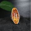 Lava Ring In Fiery Oval Opal