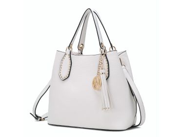 MKF Collection Lana Hobo Shoulder Bag Vegan Leather Women by Mia k (Material: Vegan Leather, Color: White)