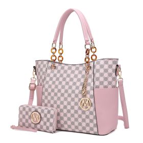 MKF Collection Merlina 2 PCS Women Tote Handbag with Wallet by Mia k (Material: Vegan Leather, Color: Pink)