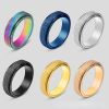 Spinner Ring For Women Men; Anxiety Relief Stainless Steel Golden Silvery Black Rainbow Sand Blast Finish Fidget Ring; Band Wedding Pormise Jewelry