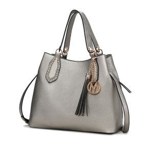 MKF Collection Lana Hobo Shoulder Bag Vegan Leather Women by Mia k (Material: Vegan Leather, Color: Pewter)