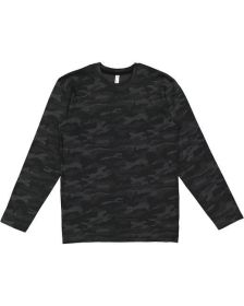 LAT 6918 Men's Fine Jersey Long-Sleeve (Color: STORM CAMO/ BLK, size: XL)