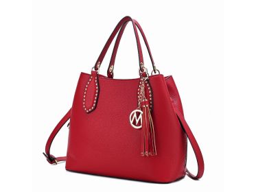 MKF Collection Lana Hobo Shoulder Bag Vegan Leather Women by Mia k (Material: Vegan Leather, Color: Red)