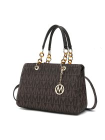 MKF Collection Sirna M Signature Tote Bag by Mia k (Material: Vegan Leather, Color: Chocolate)