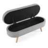 Ottoman Oval Storage Bench,Rubber Wood Legs