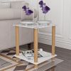 1-Piece Side Table ;  2-Tier Space End Table ; Modern Night Stand;  Sofa table;  Side Table with Storage Shelve