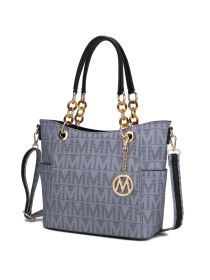 MKF Collection Kissaten Milan M Signature Tote Handbag by Mia k (Material: Polycarbonate, Color: Grey)