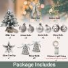 22in Tabletop Christmas Tree with Light Artificial Small Mini Red Christmas Decoration with Flocked Snow