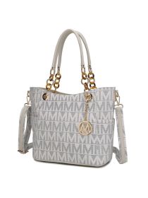 MKF Collection Kissaten Milan M Signature Tote Handbag by Mia k (Material: Polycarbonate, Color: White)