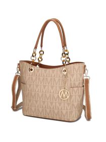 MKF Collection Kissaten Milan M Signature Tote Handbag by Mia k (Material: Polycarbonate, Color: Beige)