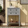 Narrow Console Table, Slim Sofa Table with Three Storage Drawers and Bottom Shelf for Living Room, Easy Assembly