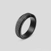 Spinner Ring For Women Men; Anxiety Relief Stainless Steel Golden Silvery Black Rainbow Sand Blast Finish Fidget Ring; Band Wedding Pormise Jewelry