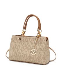 MKF Collection Sirna M Signature Tote Bag by Mia k (Material: Vegan Leather, Color: Beige)