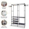 Metal Garment Rack Shoe Clothing Organizer Shelves Freestanding Multifunctional Clothes Wardrobe