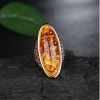 Lava Ring In Fiery Oval Opal