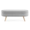 Ottoman Oval Storage Bench,Rubber Wood Legs