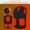 Heat Jacket Vest 3 Heating Gear Adjustable USB Heated Vest Warm Heat Coat Vest w/ 5 Heating Pads For Men Women Winter Outdoor Activity