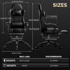 Video Game Chairs for Adults, PU Leather Gaming Chair with Footrest, 360¬∞Swivel Adjustable Lumbar Pillow Gamer Chair