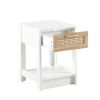 15.75" Rattan End table with drawer, Modern nightstand, side table for living roon, bedroom