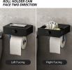 Toilet Paper Holder with Shelf Black Wipes Dispenser for Bathroom Stainless Steel Toilet Paper Holder with Storage Drawer Adhesive Wall Mount Small Ba