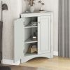 Triangle Bathroom Storage Cabinet with Adjustable Shelves, Freestanding Floor Cabinet for Home Kitchen