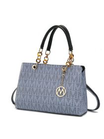 MKF Collection Sirna M Signature Tote Bag by Mia k (Material: Vegan Leather, Color: Grey)