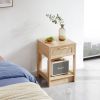 15.75" Rattan End table with drawer, Modern nightstand, side table for living roon, bedroom